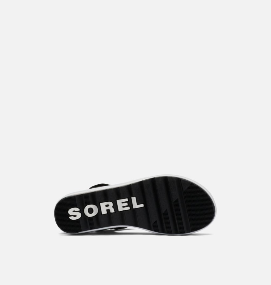 Sorel Belgique Sandale Compensée Cameron Femme Noir-blanc