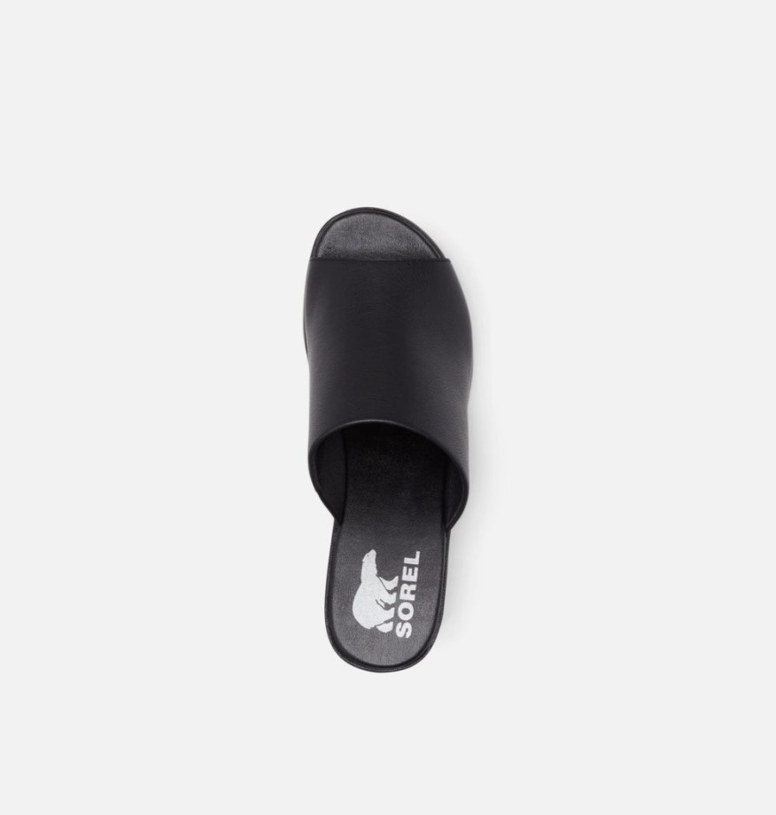 Sorel Belgique Sandale Cameron Compensée Femme Noir-blanc