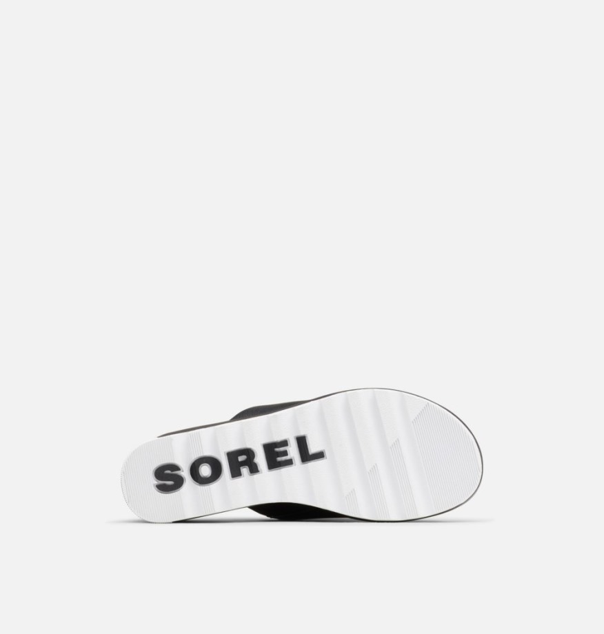 Sorel Belgique Sandale Cameron Compensée Femme Noir-blanc