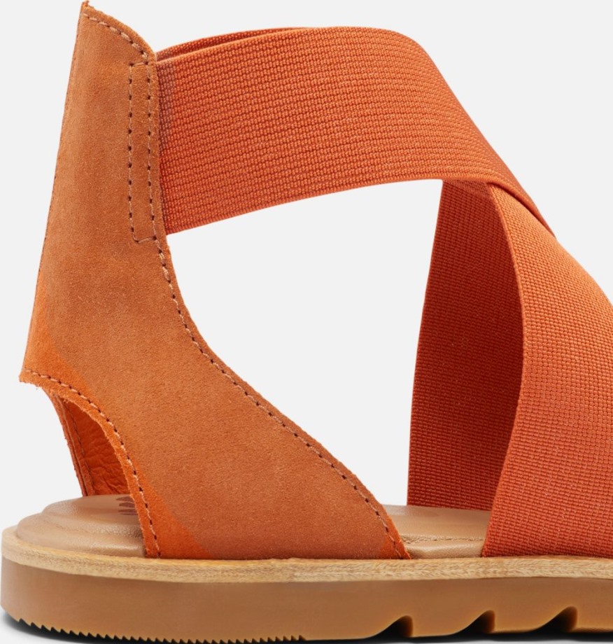 Desert Sun-chalk Sorel Belgique Sandale Plate Ella Ii Pour Femme