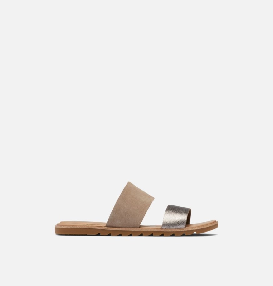 Sorel Belgique Sandale Ella Ii Slide Femme Marron Cendre-blanc