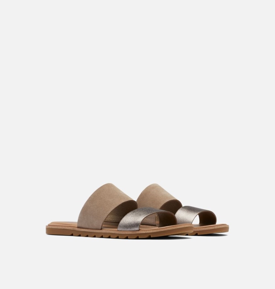 Sorel Belgique Sandale Ella Ii Slide Femme Marron Cendre-blanc