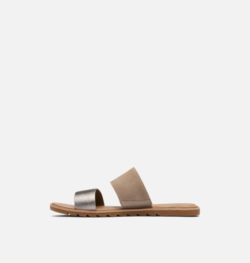 Sorel Belgique Sandale Ella Ii Slide Femme Marron Cendre-blanc