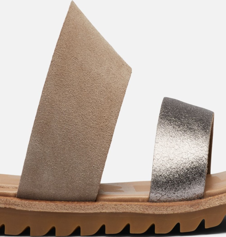 Sorel Belgique Sandale Ella Ii Slide Femme Marron Cendre-blanc