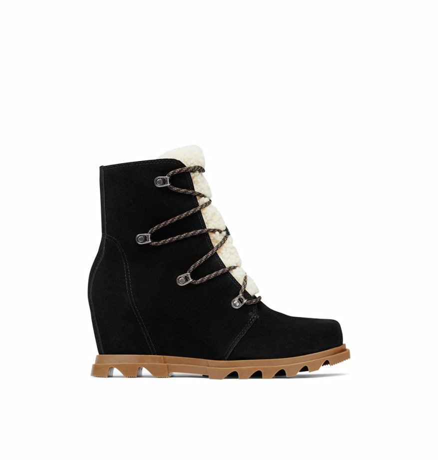 Joan Of Arctic Wedge Iii Lace Cosy Boot Pour Femme Noir-noir Sorel Belgique