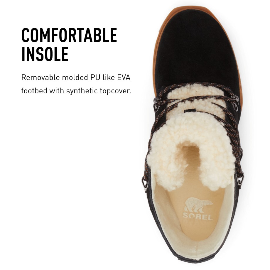 Joan Of Arctic Wedge Iii Lace Cosy Boot Pour Femme Noir-noir Sorel Belgique