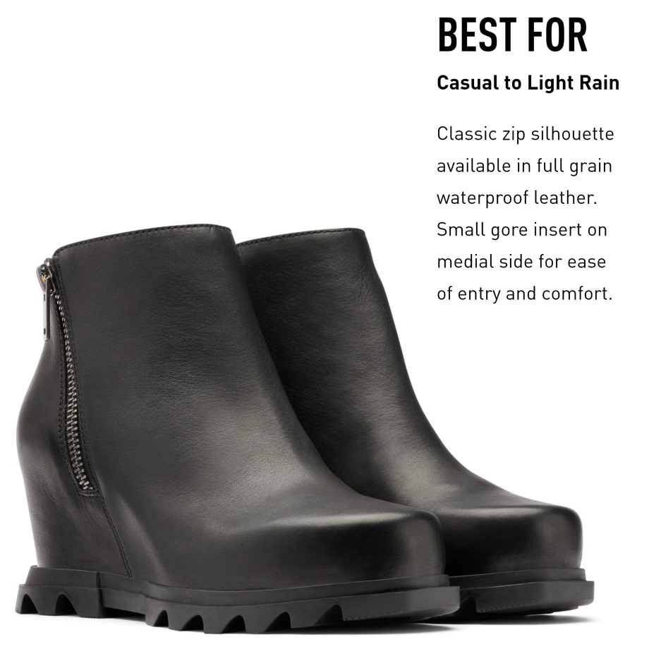 Femme Joan Of Arctic Wedge Iii Zip Boot Cuir Imperméable Wedge Sorel Bottes Black Sea Salt Sorel Belgique