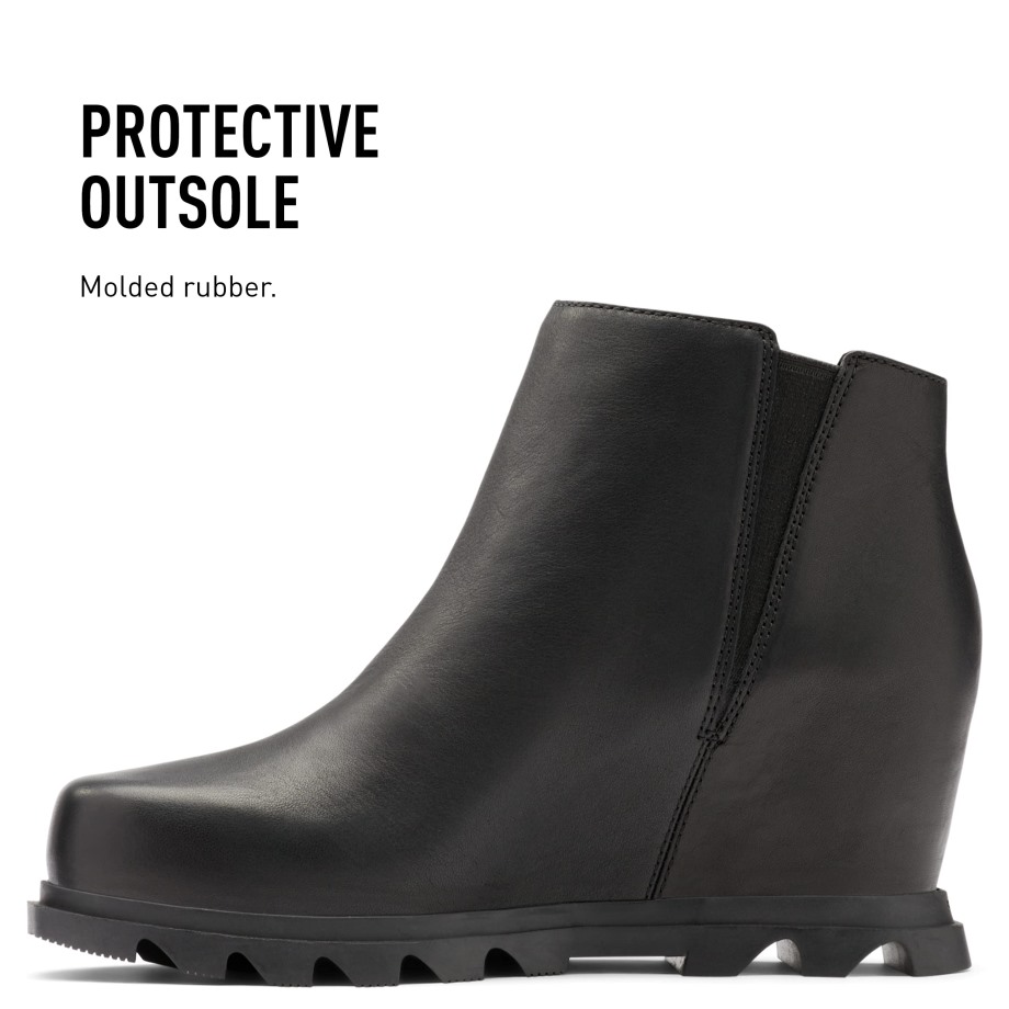 Femme Joan Of Arctic Wedge Iii Zip Boot Cuir Imperméable Wedge Sorel Bottes Black Sea Salt Sorel Belgique