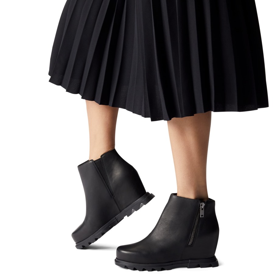 Femme Joan Of Arctic Wedge Iii Zip Boot Cuir Imperméable Wedge Sorel Bottes Black Sea Salt Sorel Belgique