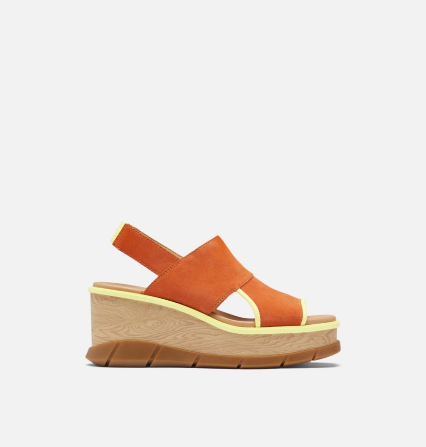 Sorel Belgique Desert Sun-tranquil Yellow Joanie Iii Sandale Compensée à Bride Arrière Pour Femme