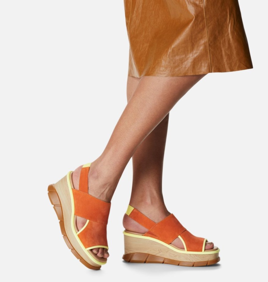 Sorel Belgique Desert Sun-tranquil Yellow Joanie Iii Sandale Compensée à Bride Arrière Pour Femme