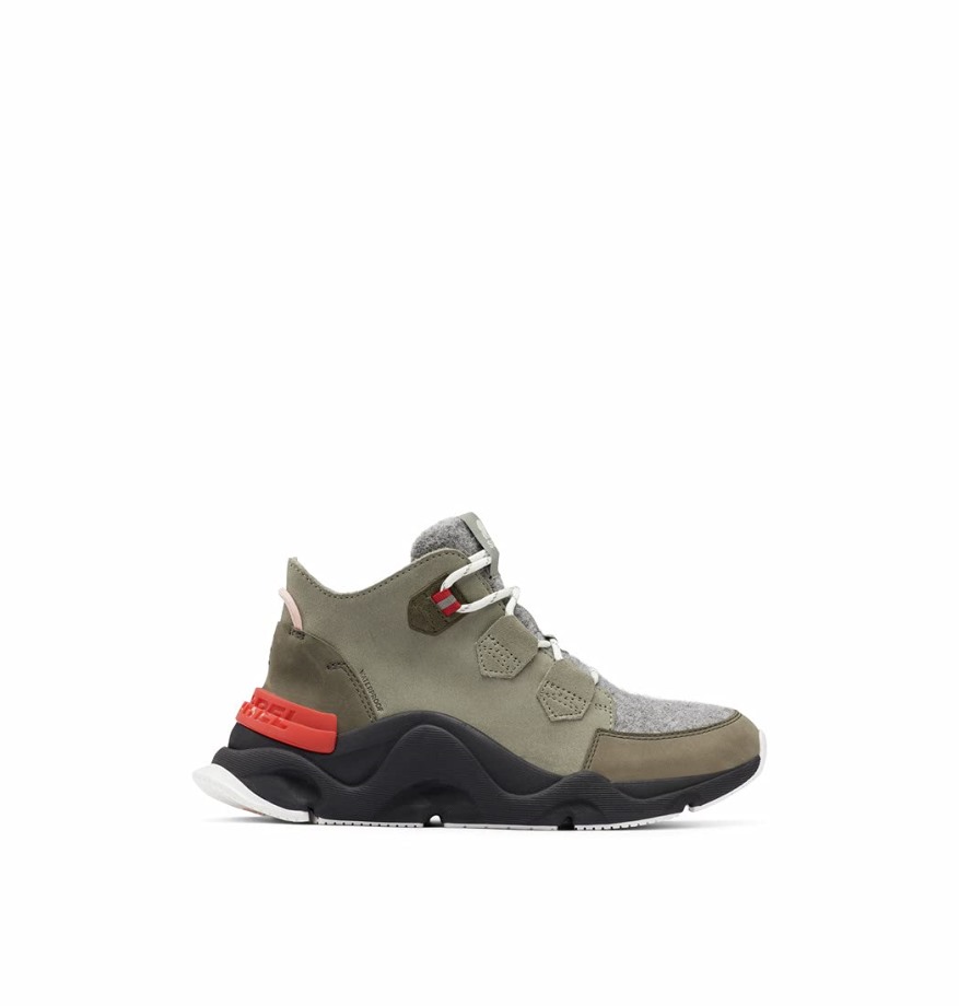 Botte Caribou Kinetic Rngd Femme Cuir Imperméable Hiver Sorel Bottes Gris Vert Toundra Alpine Sorel Belgique