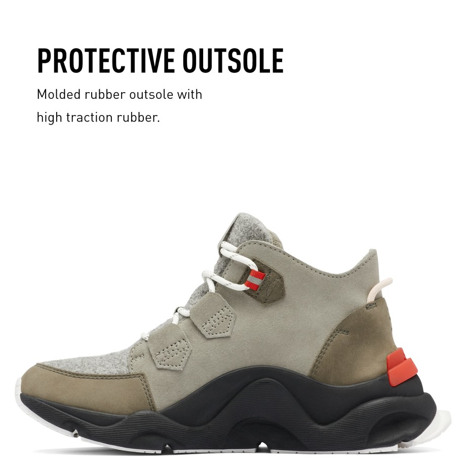 Botte Caribou Kinetic Rngd Femme Cuir Imperméable Hiver Sorel Bottes Gris Vert Toundra Alpine Sorel Belgique