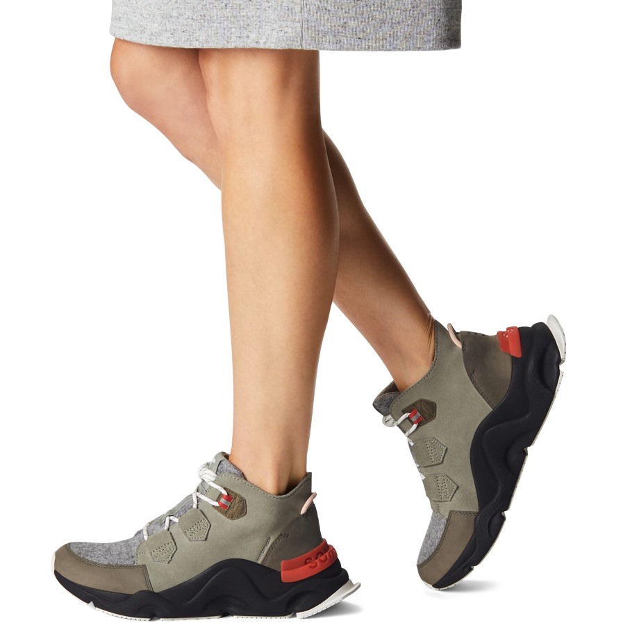 Botte Caribou Kinetic Rngd Femme Cuir Imperméable Hiver Sorel Bottes Gris Vert Toundra Alpine Sorel Belgique