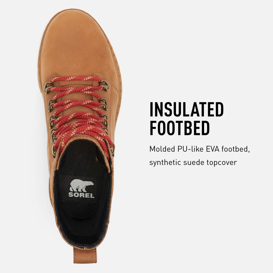 Botte à Lacets Lennox Femme Imperméable Velours Beige Sorel Belgique