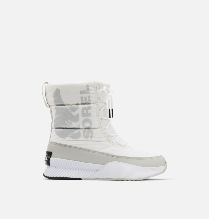 Botte à Lacets Bouffante Out 'n About Iii Pour Femme Blanc-argent Pur Sorel Belgique