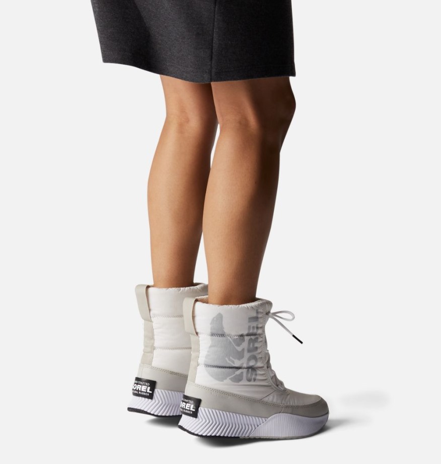 Botte à Lacets Bouffante Out 'n About Iii Pour Femme Blanc-argent Pur Sorel Belgique