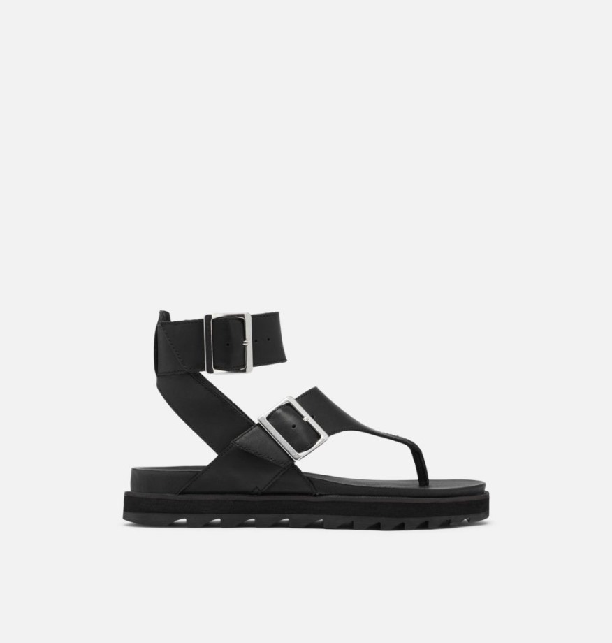 Sorel Belgique Sandales Roaming T-strap Pour Femmes Noires