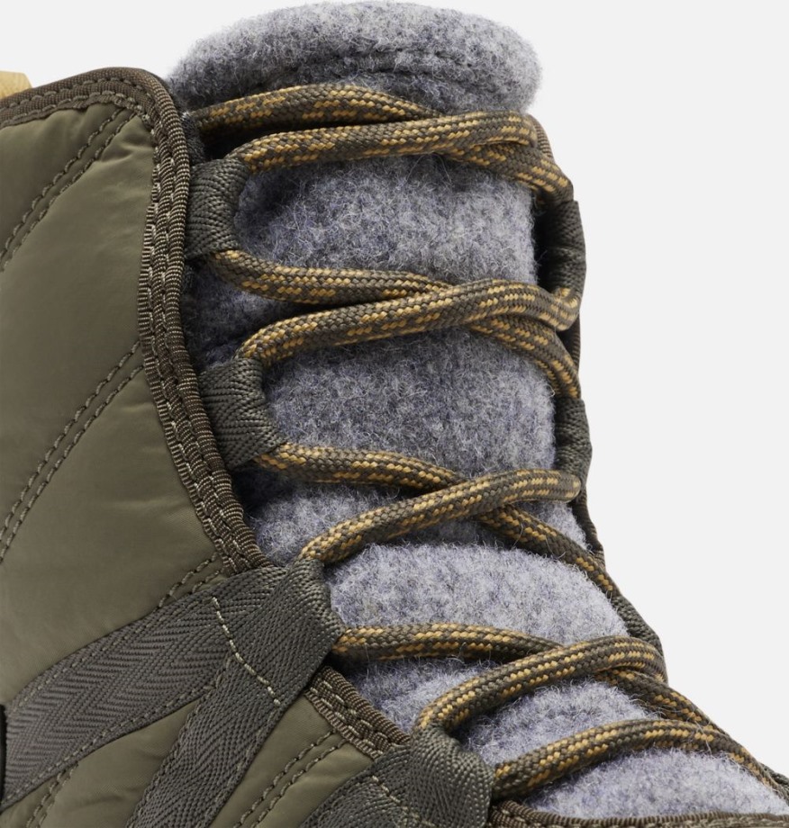 Sorel Belgique Bottes D'hiver Whitney Ii Courtes à Lacets Pour Femmes Vert Pierre-noir