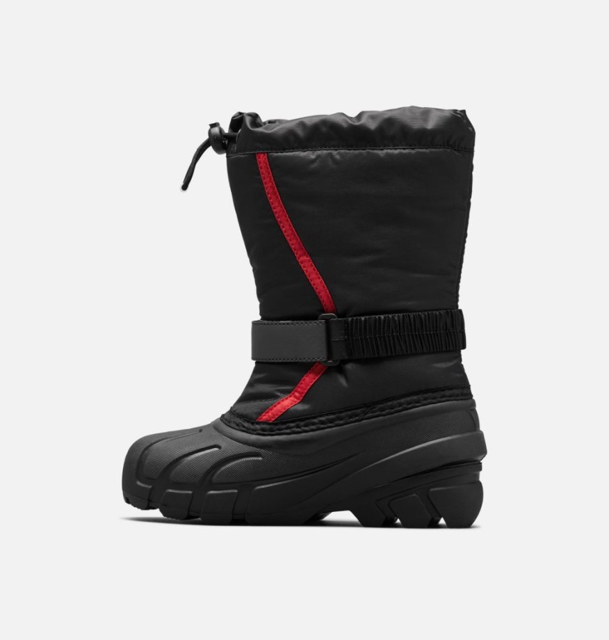 Sorel Belgique Jeunesse Flurry Boot Noir-rouge Vif