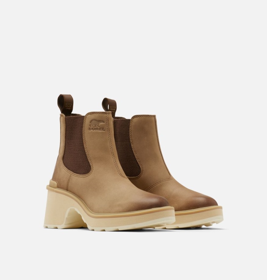 Sorel Belgium Bottines Chelsea à Talon Hi-Line Pour Femme Umber-Ceramic
