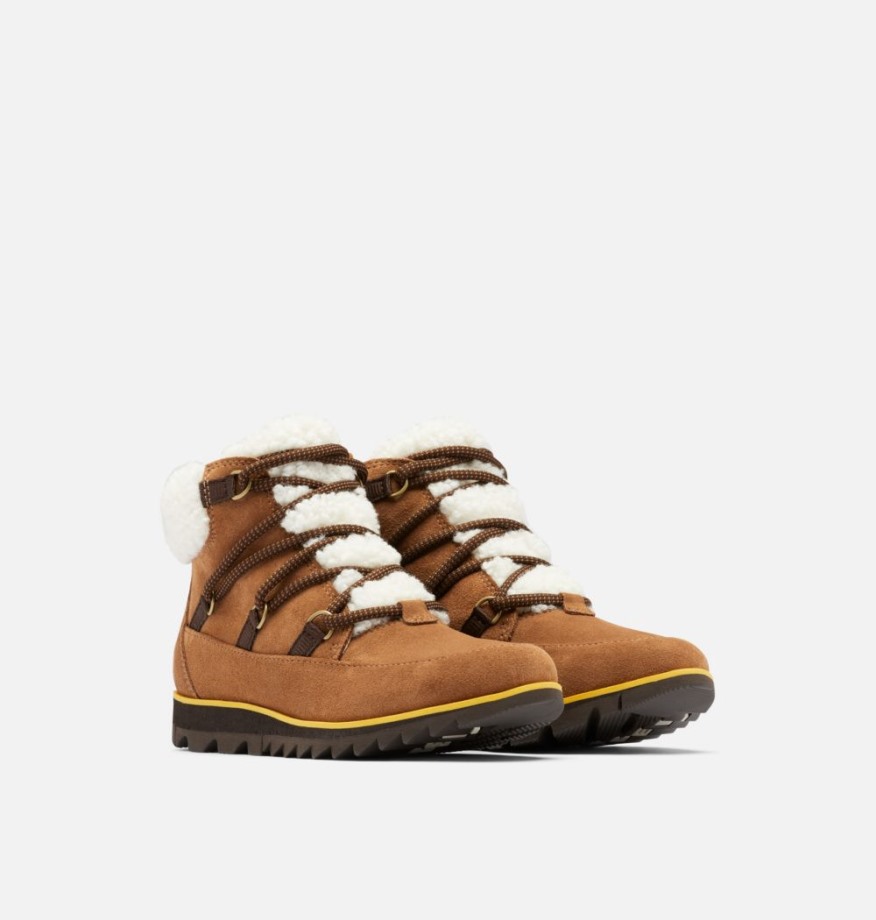 Bottines Harlow Lace Cosy Pour Femmes Sorel Belgique Velours Tan-marron Noirci