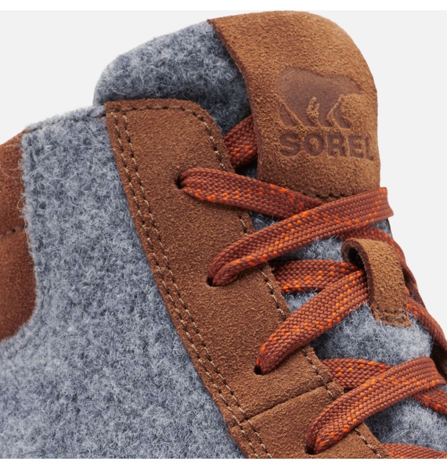 Sorel Belgique Evie Bottine à Lacets Pour Femmes Velours Brun Noirci