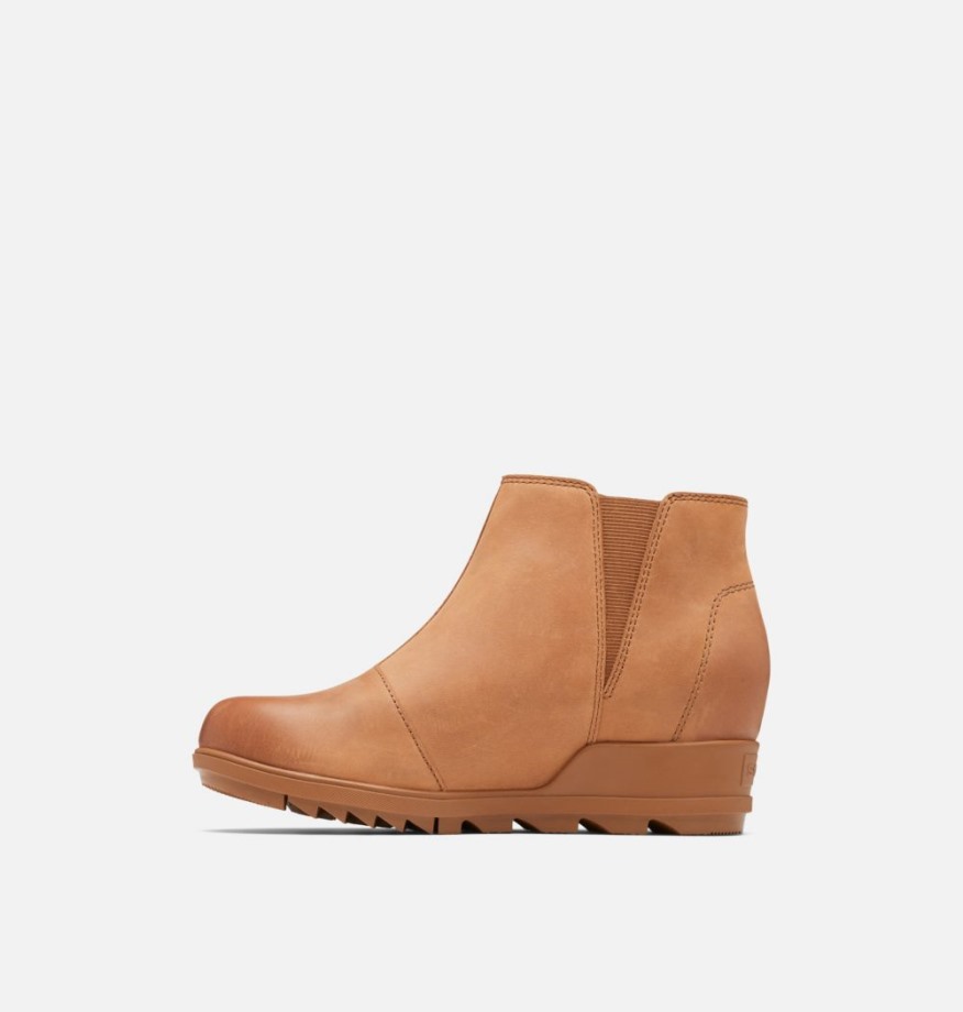 Sorel Belgique Evie Zip Wedge Chausson Velours Tan-sea Salt