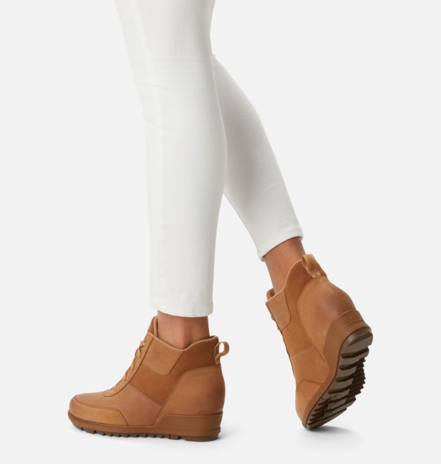 Velours Tan-umber Sorel Belgique Evie Sport Bottillons à Lacets Pour Femme