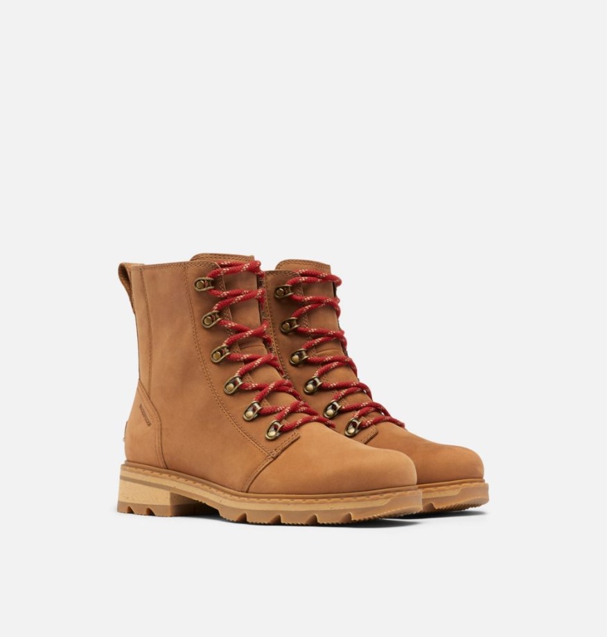 Velours Tan Sorel Belgique Bottes Imperméables à Lacets Lennox Pour Femmes