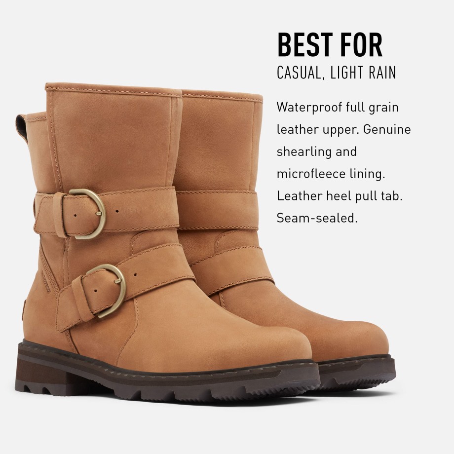 Sorel Belgique Lennox Moto Cosy Boot Rain Waterproof Velvet Tan