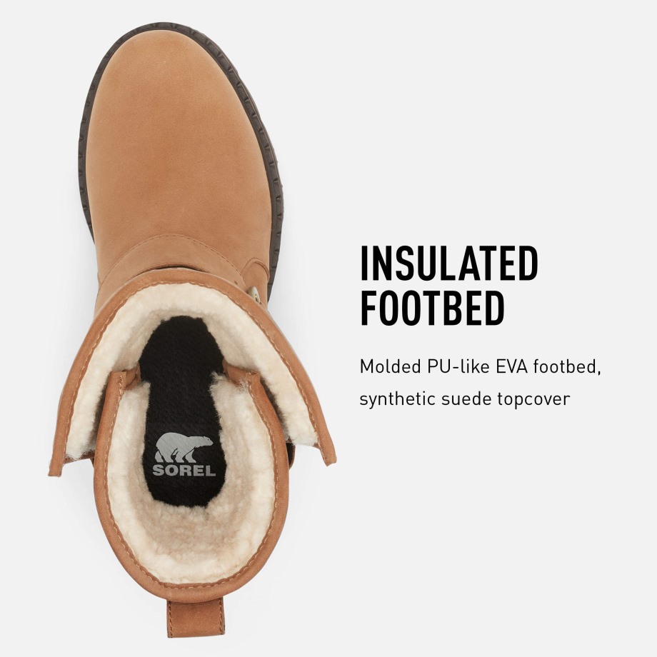 Sorel Belgique Lennox Moto Cosy Boot Rain Waterproof Velvet Tan