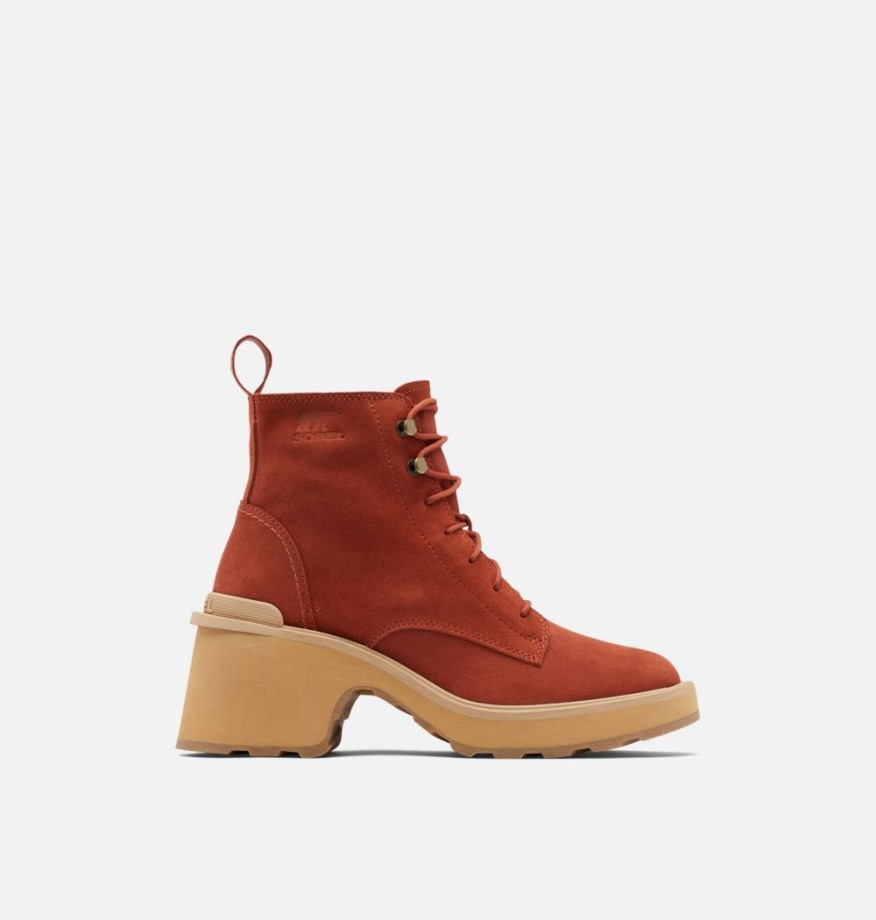 Sorel Belgique Botte Hi-line à Lacets Pour Femmes Warp Rouge-chauve Fauve