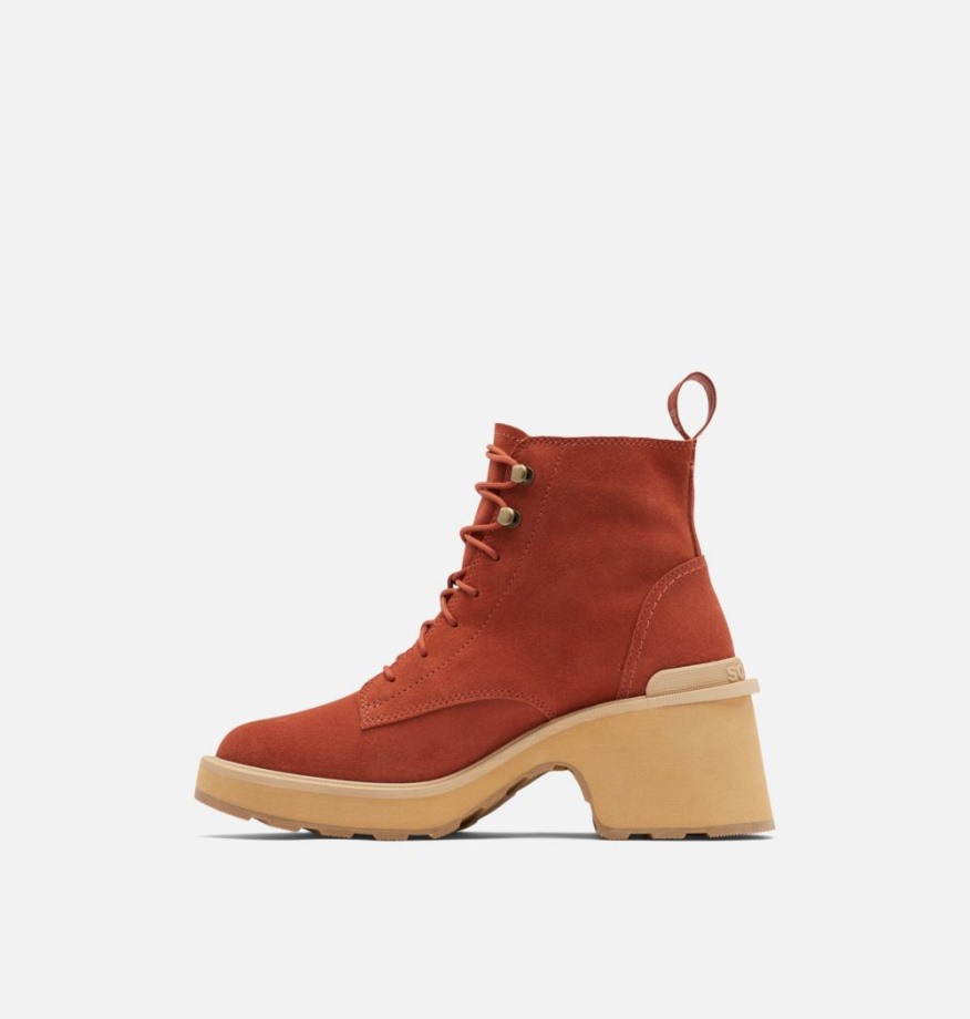 Sorel Belgique Botte Hi-line à Lacets Pour Femmes Warp Rouge-chauve Fauve