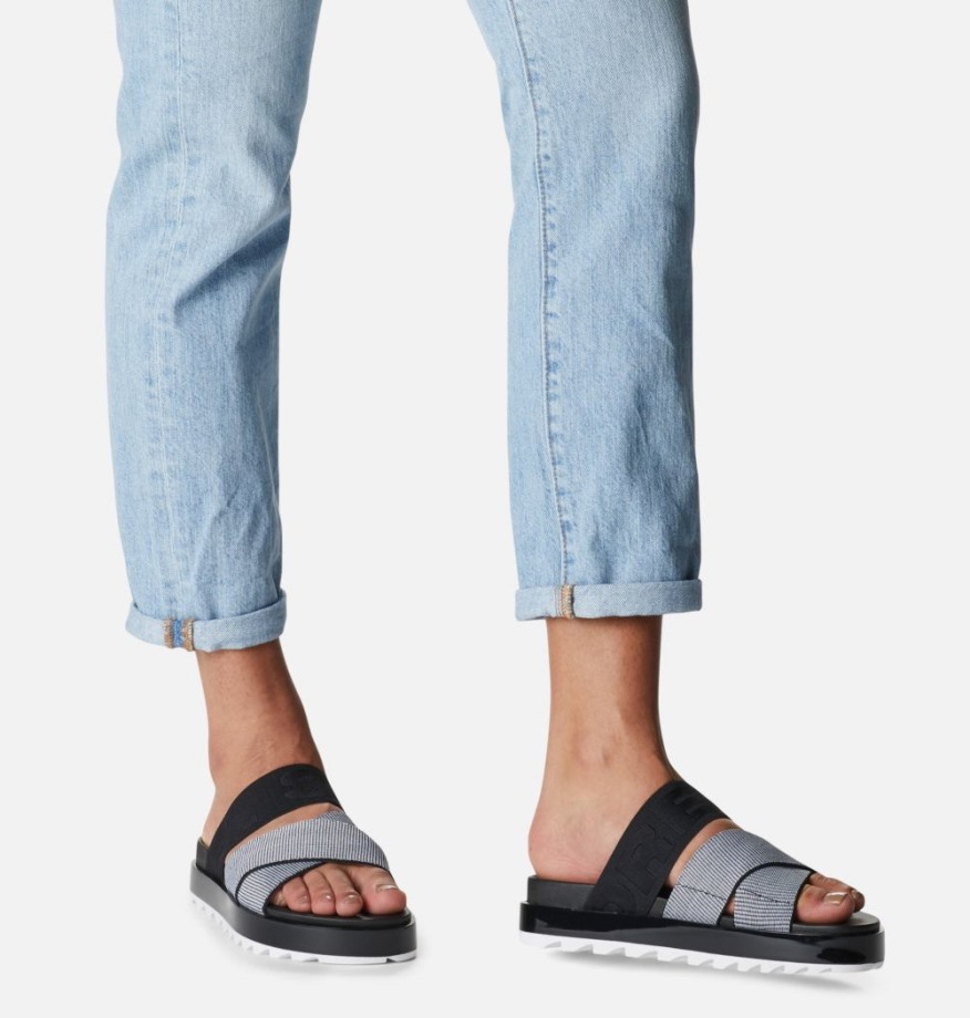 Sandale Roaming Sport Slide Femme Sorel Belgique Blanc-noir