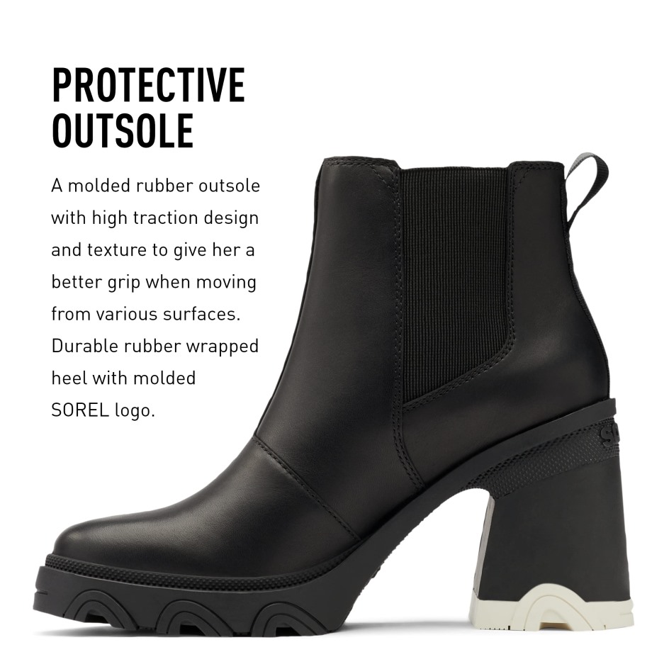 Botte De Pluie Chelsea Cuir Imperméable Femme Talon Brex Sorel Belgique Noir