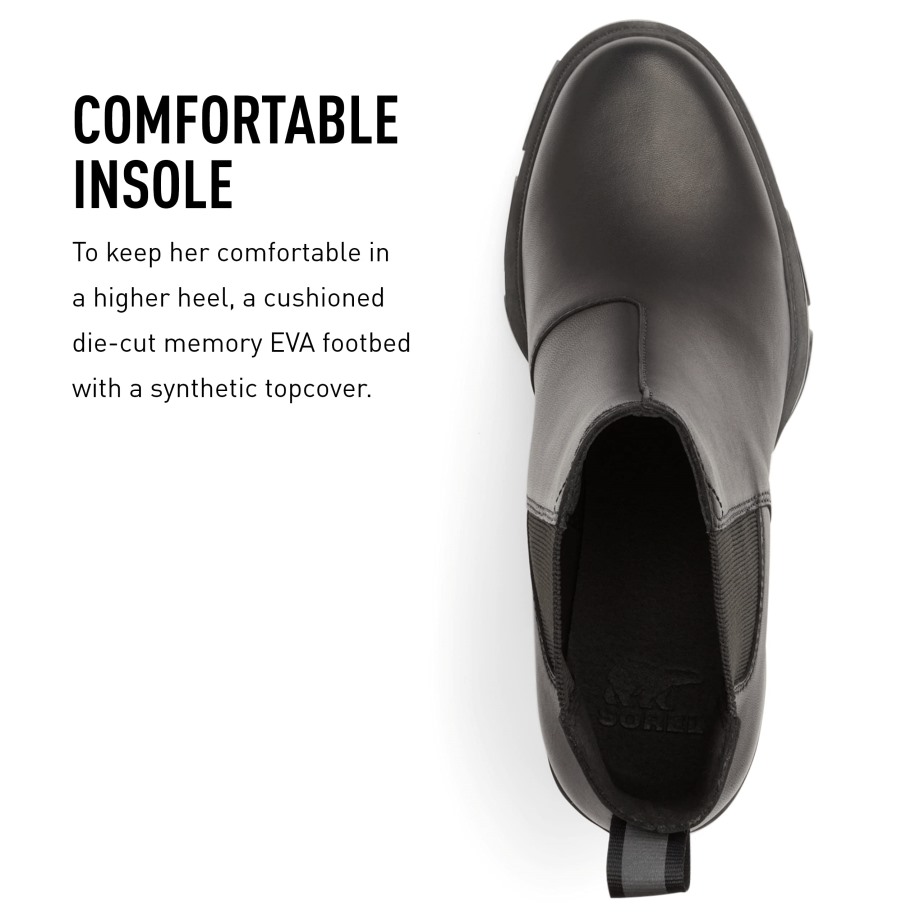 Botte De Pluie Chelsea Cuir Imperméable Femme Talon Brex Sorel Belgique Noir