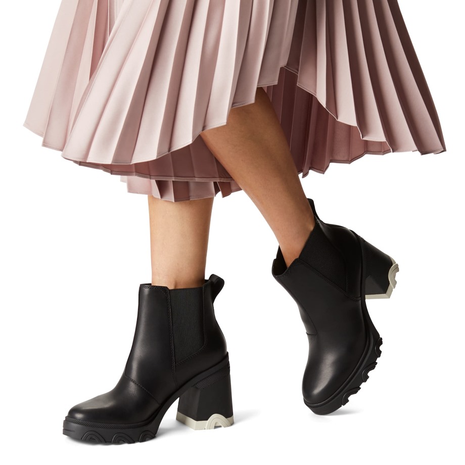 Botte De Pluie Chelsea Cuir Imperméable Femme Talon Brex Sorel Belgique Noir