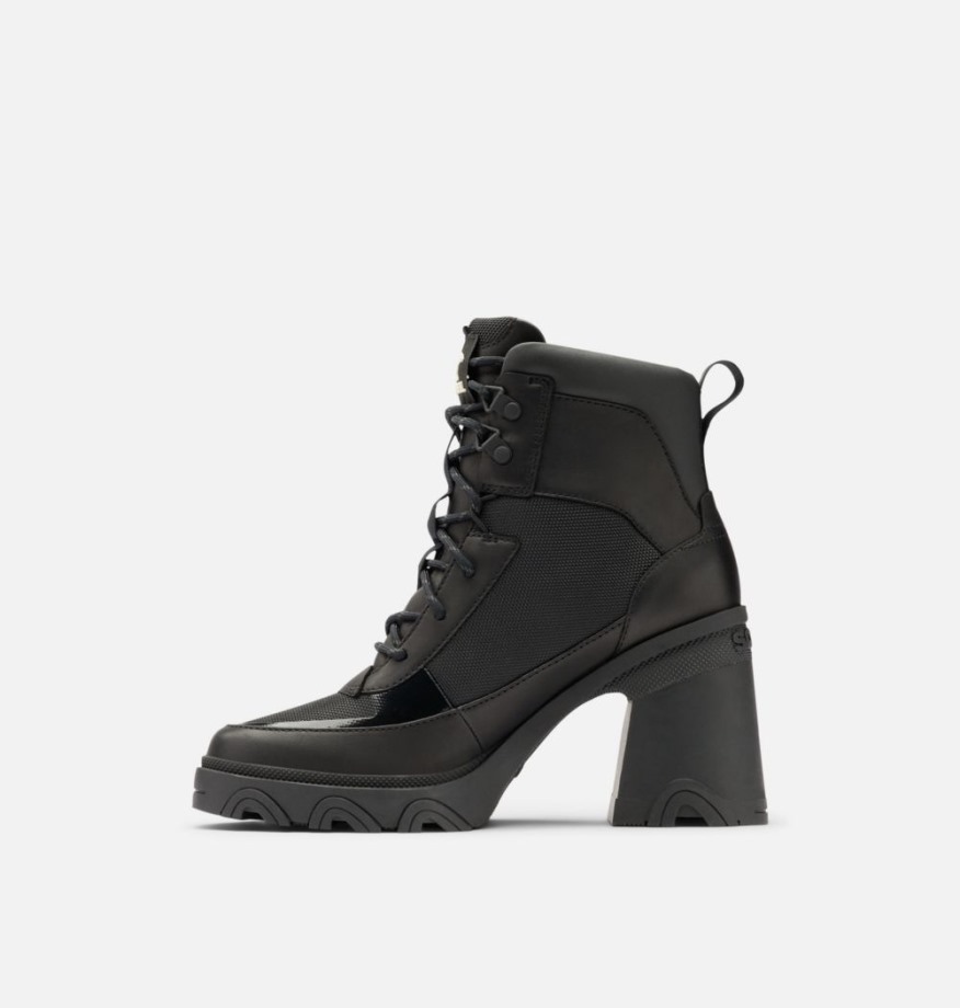 Noir-noir Sorel Belgique Bottines à Lacets Pour Femmes à Talon Brex