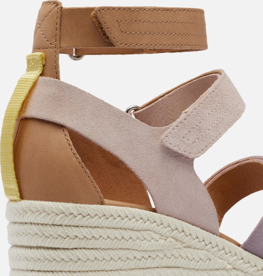 Sandale Compensée Multi-brides Cameron Femme Schiste Mauve-sel De Mer Sorel Belgique