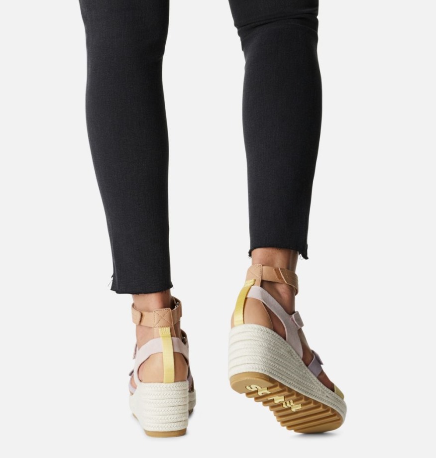 Sandale Compensée Multi-brides Cameron Femme Schiste Mauve-sel De Mer Sorel Belgique