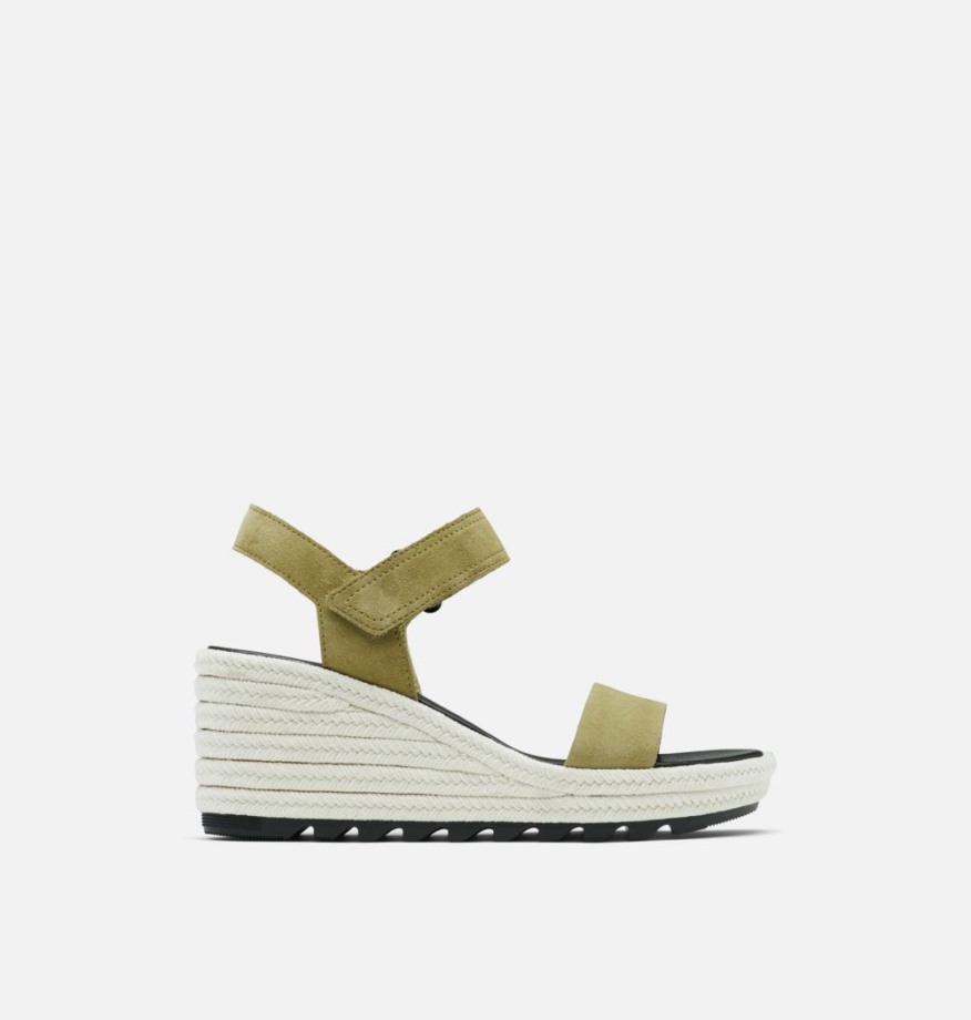 Sandale Compensée Cameron Femme Olive Shade-sea Salt Sorel Belgique