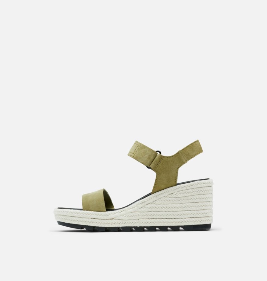 Sandale Compensée Cameron Femme Olive Shade-sea Salt Sorel Belgique