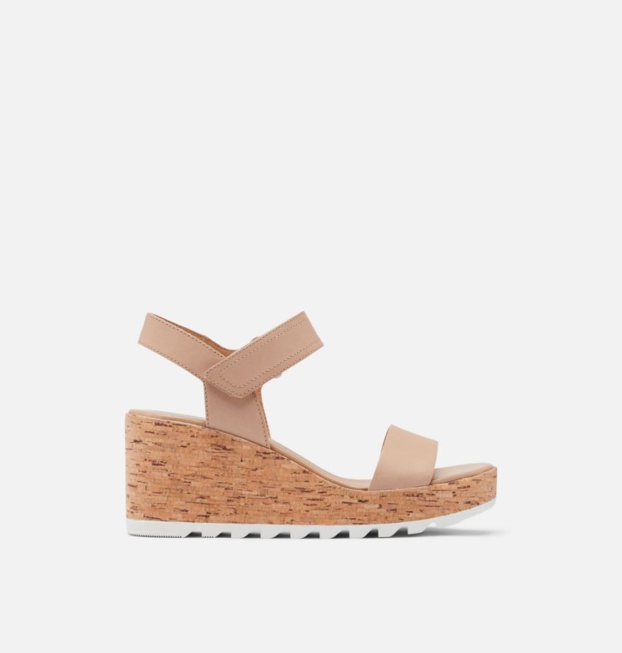 Sandale Cameron Compensée Femme Beige Honnête Sorel Belgique