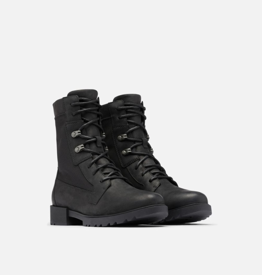 Botte Haute Imperméable à Lacets Emelie Ii Pour Femme Noir-noir Sorel Belgique