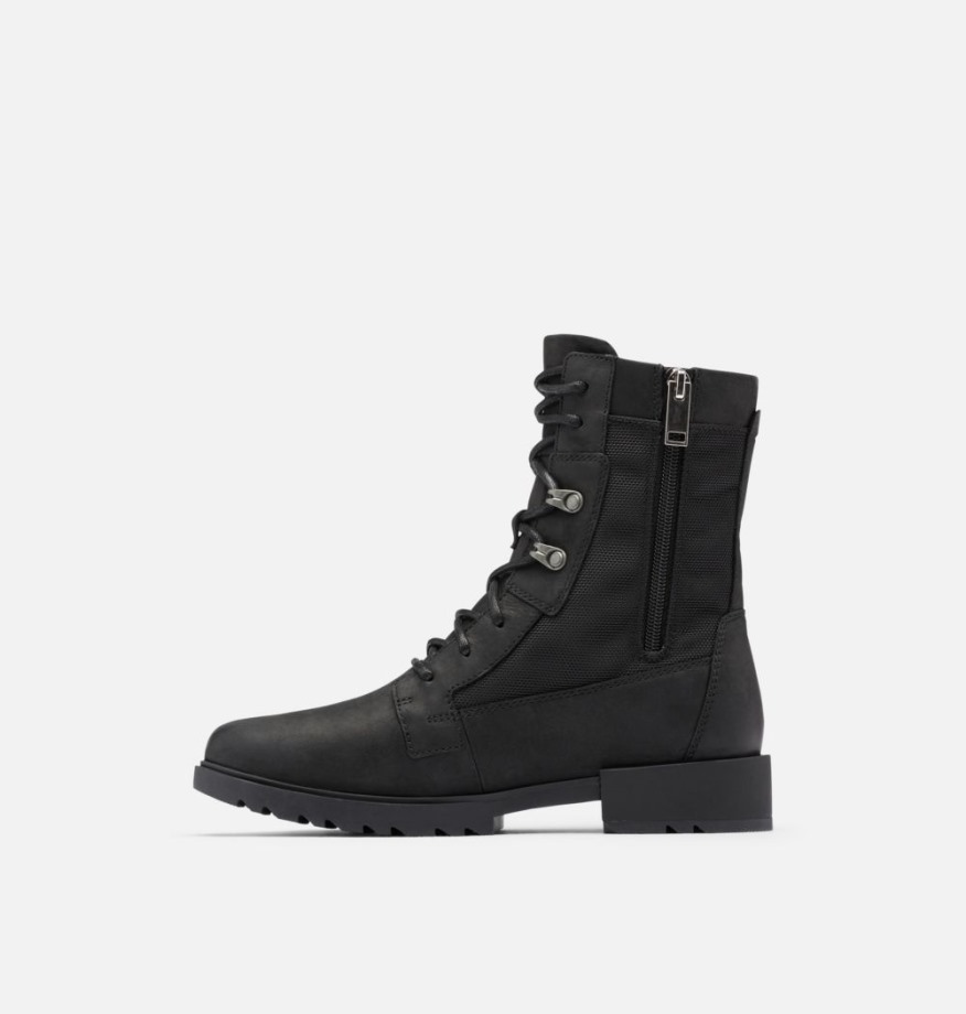 Botte Haute Imperméable à Lacets Emelie Ii Pour Femme Noir-noir Sorel Belgique