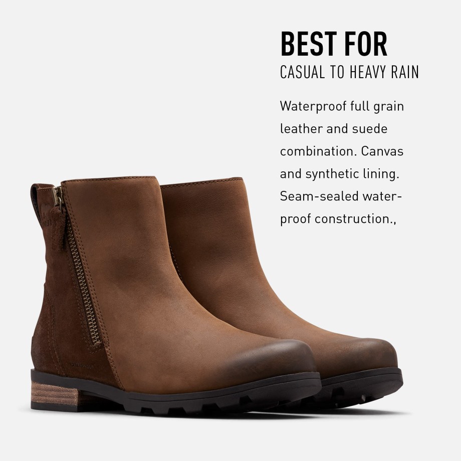Emelie Zip Bootie Femme Chaussure De Marche Sorel Belgique Tabac Sable