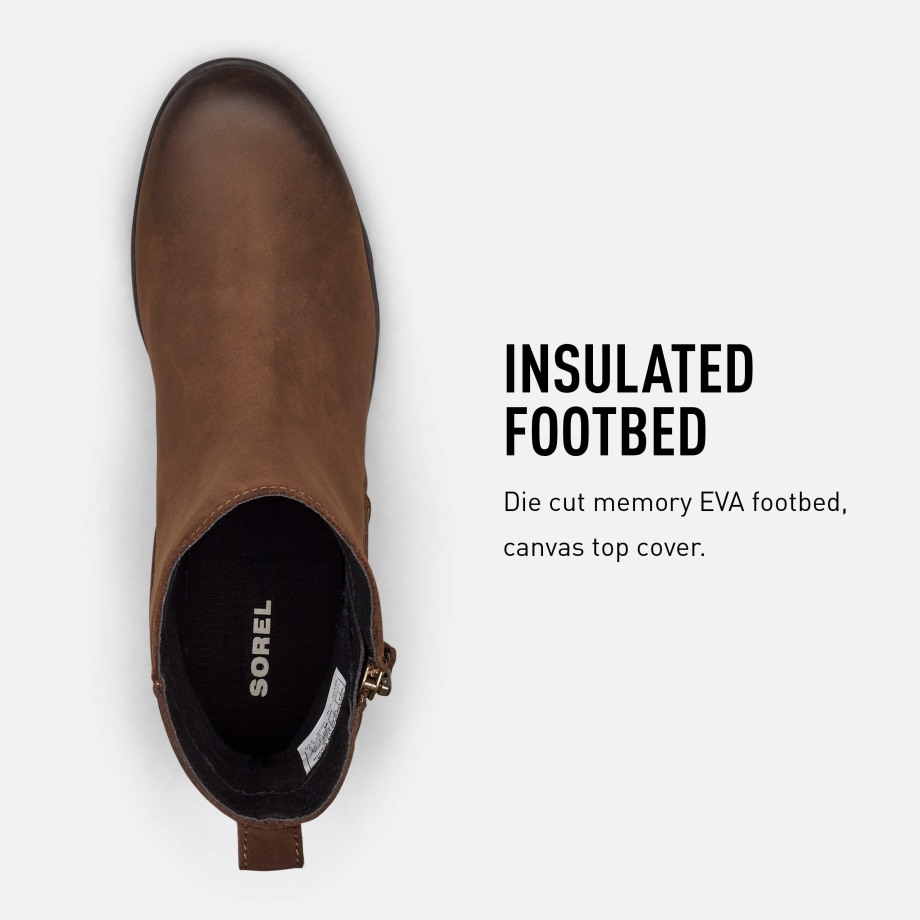 Emelie Zip Bootie Femme Chaussure De Marche Sorel Belgique Tabac Sable