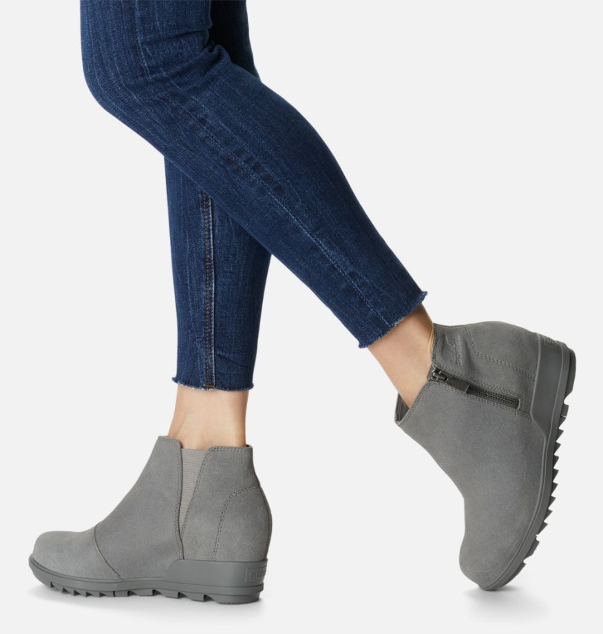 Quarry-sea Salt Sorel Belgique Evie Bottillon Compensé Zip Femme