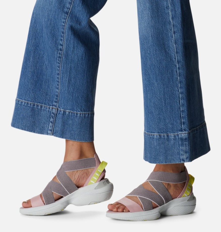 Gomme Rose-pierre De Lune Sorel Belgique Explorer Blitz Multistrap Sandale Pour Femme